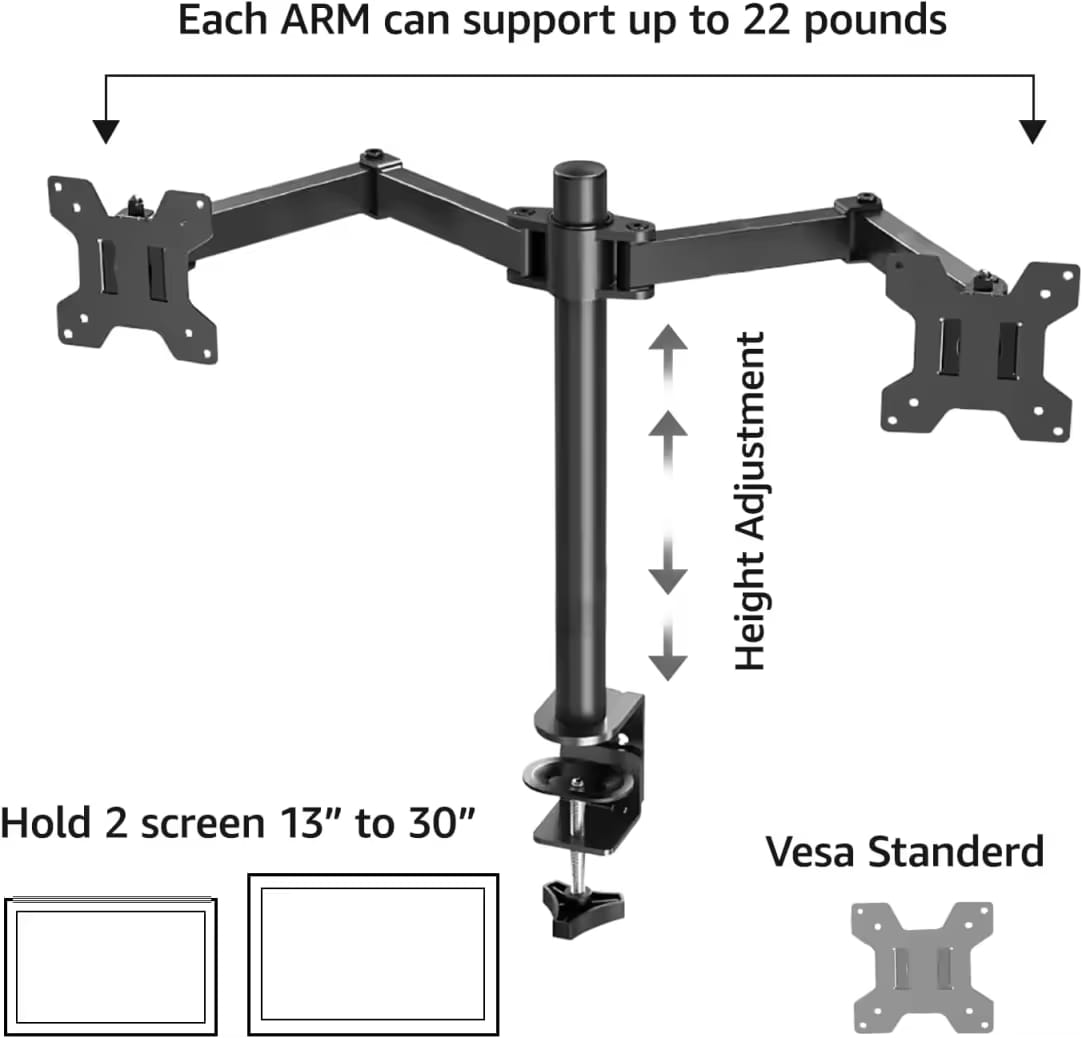 Dual LCD & LED Monitor Arm