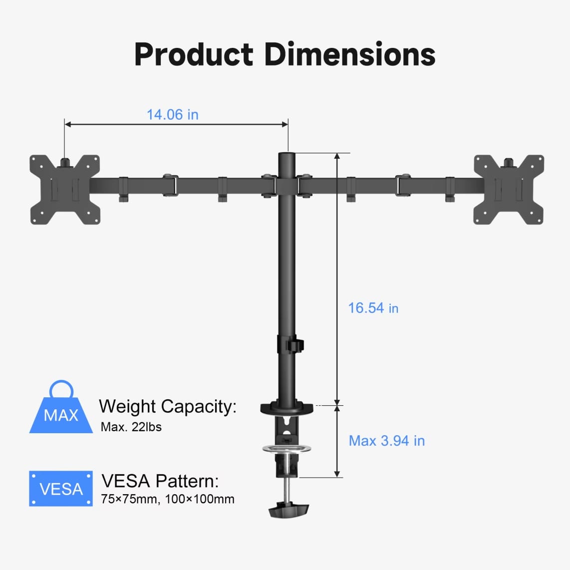 Dual LCD & LED Monitor Arm